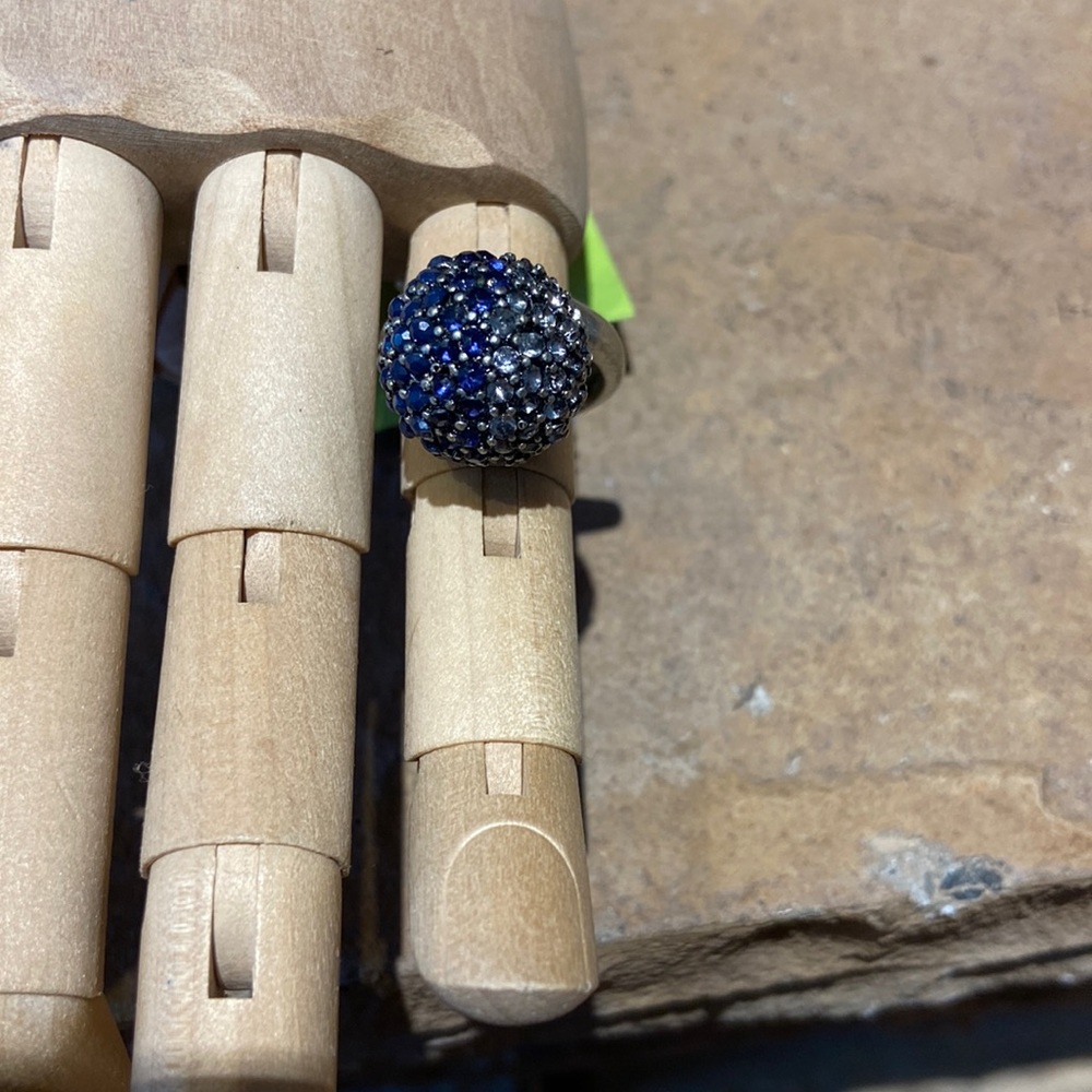 Multi color crystal sphere ring. Matching earrings listed